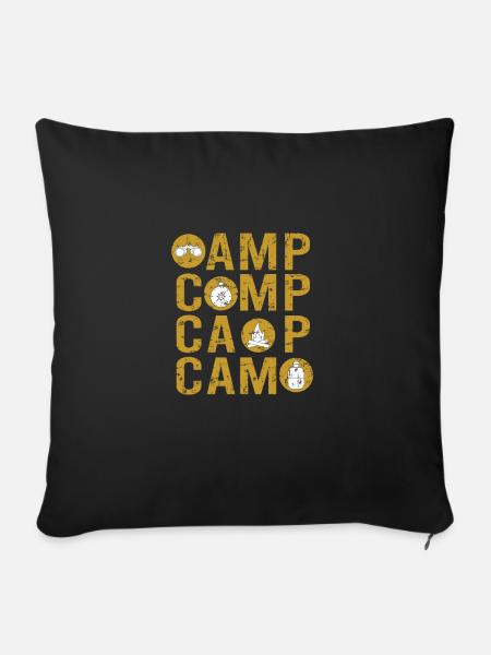 Camper Camping Camping Tools - Sofakissenbezug 45 x 45 cm - Schwarz