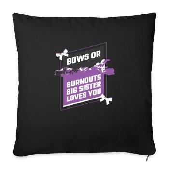 Burnouts Or Bows Gender Reveal Party - Sofa pillowcase 17,3'' x 17,3'' (45 x 45 cm) - black - Front