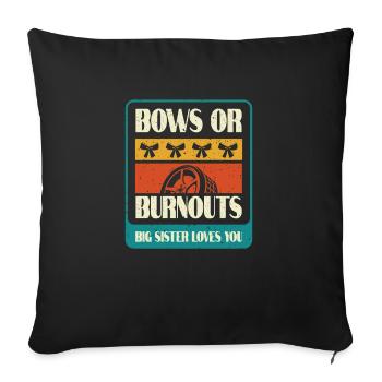 Burnouts Or Bows Gender Reveal Party - Sofa pillowcase 17,3'' x 17,3'' (45 x 45 cm) - black - Front