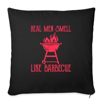 Echte Männer riechen nach Barbecue - Sofakissenbezug 45 x 45 cm - Schwarz - Vorne