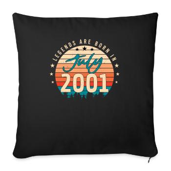 Year of construction 2001 in July - Sofa pillowcase 17,3'' x 17,3'' (45 x 45 cm) - black - Front