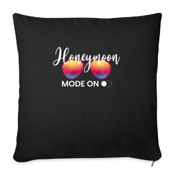 Honeymoon Fashion On Shirt Gift - Sofa pillowcase 17,3'' x 17,3'' (45 x 45 cm) - black - Front