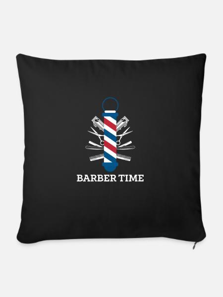 Barber Time Shirt Geschenk - Sofakissenbezug 45 x 45 cm - Schwarz