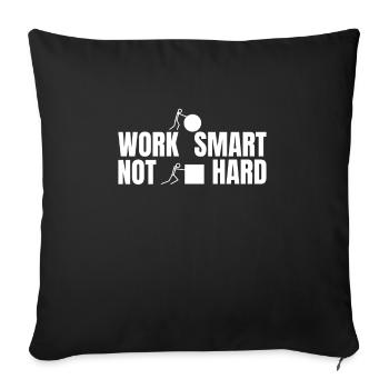 Travailler intelligemment pas dur - dicton motivant - Housse de coussin décorative 45 x 45 cm - noir - Devant