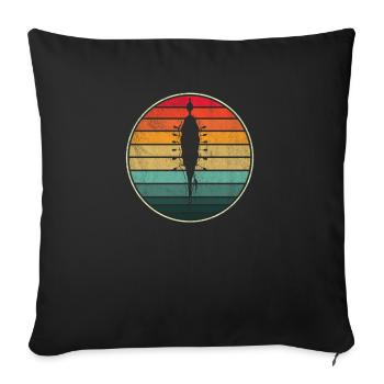 Retro Rowing Crew Boat Vintage Rower Row Team Fun - Sofa pillowcase 17,3'' x 17,3'' (45 x 45 cm) - black - Front