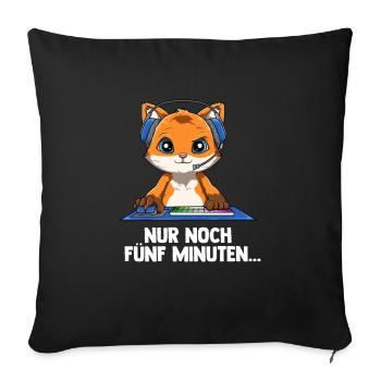 Streamen Videospiele Fuchs - Computerspiele Online - Sofakissenbezug 45 x 45 cm - Schwarz - Vorne