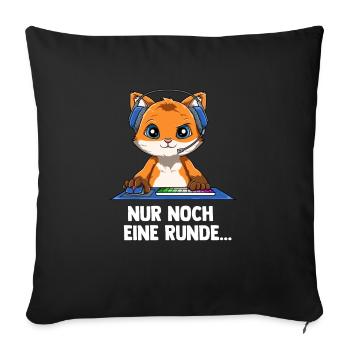 Gaming Fuchs - Computerspiele Videospiele - Sofakissenbezug 45 x 45 cm - Schwarz - Vorne