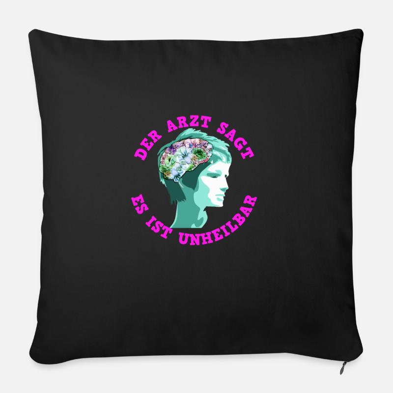 Garten Lustig Spruch Geschenk - Sofakissenbezug 45 x 45 cm - Schwarz