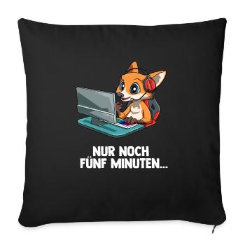 Streamen Videospiele Fuchs - Computer Spiele - Sofakissenbezug 45 x 45 cm - Schwarz - Vorne