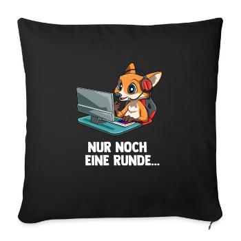 Gaming Fuchs - Computer Spiele Videospiele - Sofakissenbezug 45 x 45 cm - Schwarz - Vorne
