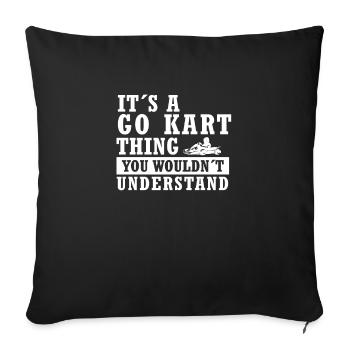 Go Kart Hobby Racing Go kart driver Go-kart dicton - Housse de coussin décorative 45 x 45 cm - noir - Devant