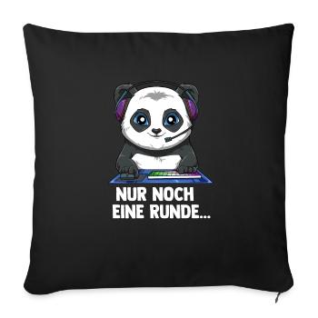 Gaming Panda - Computerspiele Videospiele - Sofakissenbezug 45 x 45 cm - Schwarz - Vorne