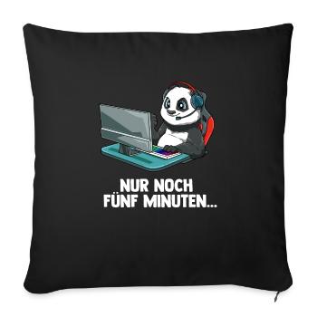 Streamen Videospiele Panda - Computer Spiele - Sofakissenbezug 45 x 45 cm - Schwarz - Vorne