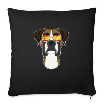 Boxer I Espagne Lunettes de soleil I Drapeau espagnol - Housse de coussin décorative 45 x 45 cm - noir - Devant