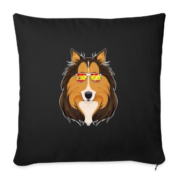 Colley I Espagne Lunettes de soleil I Drapeau espagnol - Housse de coussin décorative 45 x 45 cm - noir - Devant