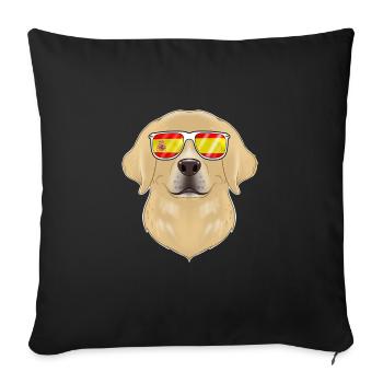 Labrador I Spain Sunglasses I Spanish Flag - Sofakissenbezug 45 x 45 cm - Schwarz - Vorne