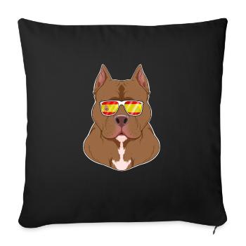 Pitbull I Spain Sunglasses I Spanish Flag - Sofa pillowcase 17,3'' x 17,3'' (45 x 45 cm) - black - Front