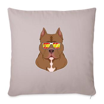 Pitbull I Spain Sunglasses I Spanish Flag - Sofakissenbezug 45 x 45 cm - helles Taupe - Vorne