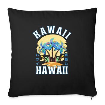 Hawaii Kawaii summer vibe - Sofa pillowcase 17,3'' x 17,3'' (45 x 45 cm) - black - Front