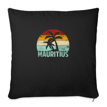 Mauritius Souvenir Palmen Sommer Sonne Meer Strand - Sofakissenbezug 45 x 45 cm - Schwarz - Vorne