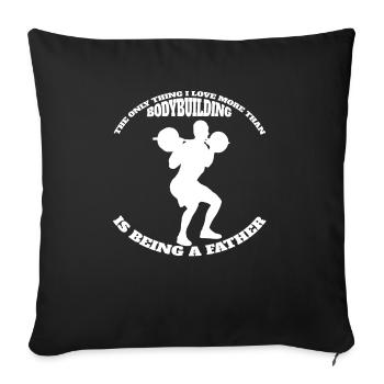 Bodybuilder Fitness Father Athlete Strength Training - Sofa pillowcase 17,3'' x 17,3'' (45 x 45 cm) - black - Front