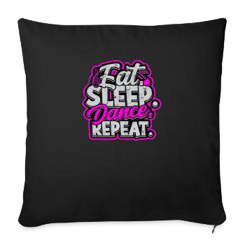 Manger la danse du sommeil répéter - salsa - Housse de coussin décorative 45 x 45 cm - noir - Devant