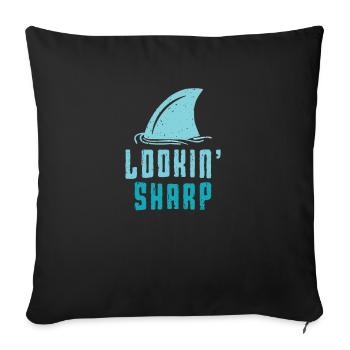 Shark Lookin' Sharp - aquatique - Housse de coussin décorative 45 x 45 cm - noir - Devant
