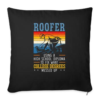 Fier couvreur De toit Chuchoteur de toit Ninja Job Couvreur - Housse de coussin décorative 45 x 45 cm - noir - Devant