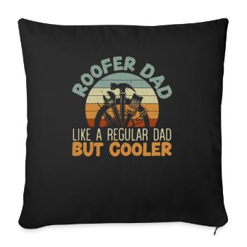 Papa couvreur comme un papa ordinaire mais papa plus cool - Housse de coussin décorative 45 x 45 cm - noir - Devant