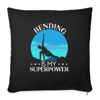 Bending Is My Superpowers Spiritual Workout Yoga - Sofa pillowcase 17,3'' x 17,3'' (45 x 45 cm) - black - Front
