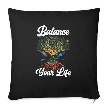 Balance Your Life Fitness Spiritual Workout Yoga - Sofa pillowcase 17,3'' x 17,3'' (45 x 45 cm) - black - Front