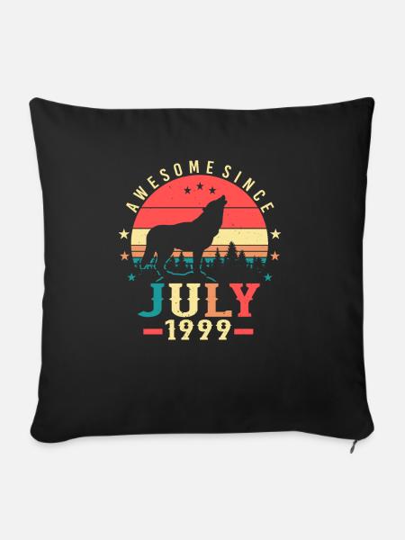 Geburtsmonat Juli 1999 - Sofakissenbezug 45 x 45 cm - Schwarz