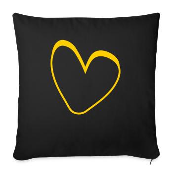 Gelbes Herz Simpel Design - Sofakissenbezug 45 x 45 cm - Schwarz - Vorne