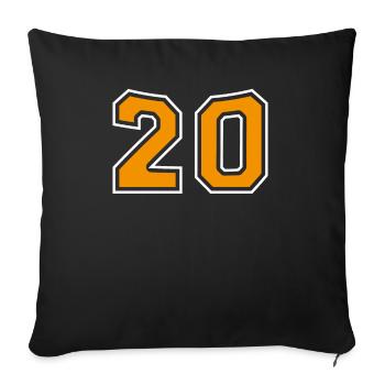 Numéro 20 Orange - Housse de coussin décorative 45 x 45 cm - noir - Devant