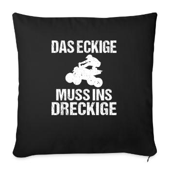 Das Eckige Muss ins Dreckige Lada Niva 4x4 Offroad - Sofakissenbezug 45 x 45 cm - Schwarz - Vorne