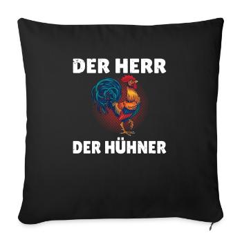 Der Herr der Hühner Hühnerwirt Landwirtschaft Outf - Sofakissenbezug 45 x 45 cm - Schwarz - Vorne