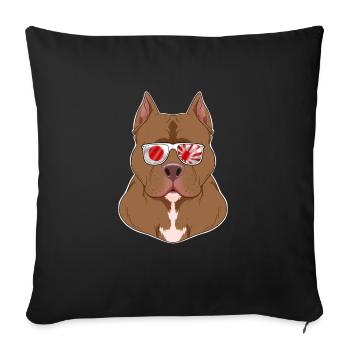 Pitbull Japan Sunglasses I Japanese Flag - Sofa pillowcase 17,3'' x 17,3'' (45 x 45 cm) - black - Front