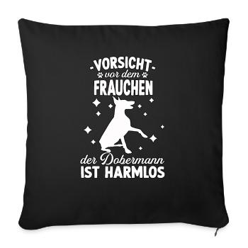 Dobermann Mama Dobermann Frauchen Hundehalter - Sofakissenbezug 45 x 45 cm - Schwarz - Vorne