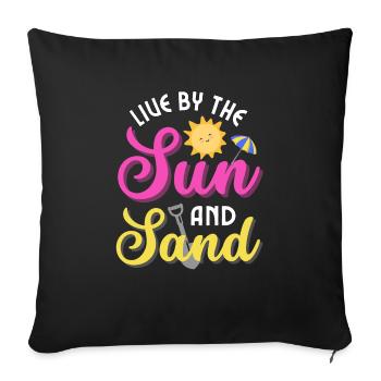 Live under the aurongo with a sanna - Sofa pillowcase 17,3'' x 17,3'' (45 x 45 cm) - black - Front