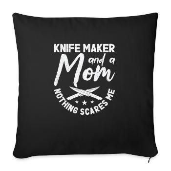 Messer Selbst Schmieden Damast Stahl Schmied - Sofakissenbezug 45 x 45 cm - Schwarz - Vorne
