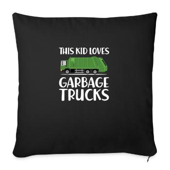 Garbage Garbage Truck Garbage Man Saying Truck Profession Garbage Truck - Sofa pillowcase 17,3'' x 17,3'' (45 x 45 cm) - black - Front