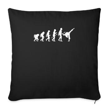Karate Evolution of Man Funny Martial Artist - Sofa pillowcase 17,3'' x 17,3'' (45 x 45 cm) - black - Front