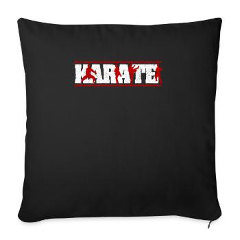 Distressed Look Karate-Liebhaber Kampfsportler - Sofakissenbezug 45 x 45 cm - Schwarz - Vorne
