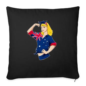 Fille australienne incassable I Heritage Australia - Housse de coussin décorative 45 x 45 cm - noir - Devant