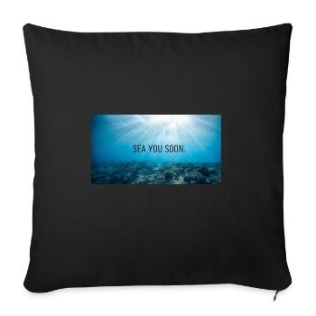 Meer - und Strandliebe - Sofakissenbezug 45 x 45 cm - Schwarz - Vorne