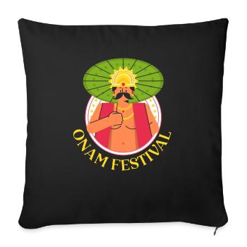 Onam Festival Inde Vacances Indien Kerala - Housse de coussin décorative 45 x 45 cm - noir - Devant