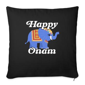 Happy Onam Festival Inde Vacances Indienne Kerala - Housse de coussin décorative 45 x 45 cm - noir - Devant