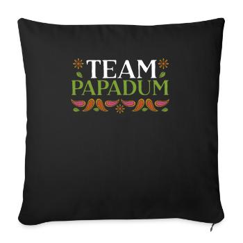 Équipe Papadum Onam Festival Inde Indien Kerala - Housse de coussin décorative 45 x 45 cm - noir - Devant