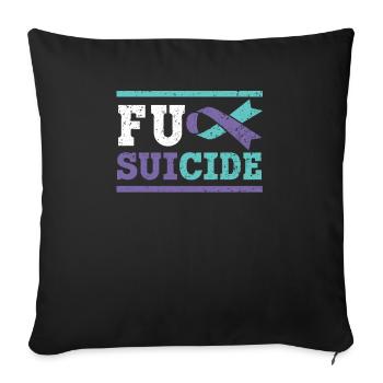 Sensibilisation à la prévention du suicide Santé mentale - Housse de coussin décorative 45 x 45 cm - noir - Devant