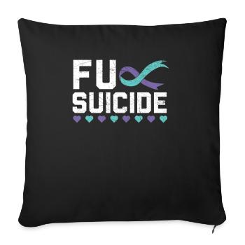 Sensibilisation à la prévention du suicide Santé mentale - Housse de coussin décorative 45 x 45 cm - noir - Devant